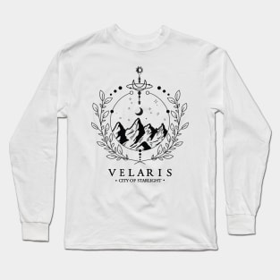 Black Velaris Sweatshirt A Court of Thorns and Roses Sarah J Maas Hoodie Night Court Sweater Velaris City of Starlight SJM Long Sleeve T-Shirt